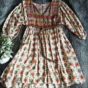 Double Print Boho Dress